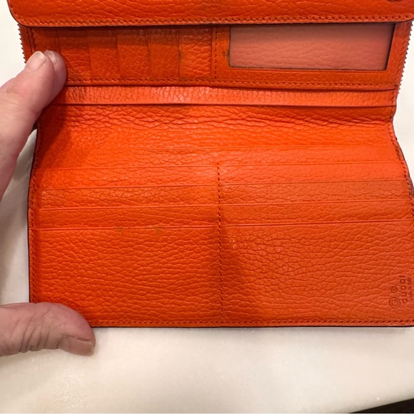 GUCCI long wallet interlocking G leather Orange women - Picture 10 of 16